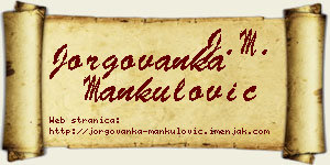 Jorgovanka Mankulović vizit kartica